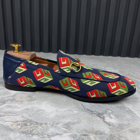 Gucci Canvas Mr. Porter Cube Horsebit Brixton Loafers Blue 8 G or 8.5 US 42 EUR - Picture 7 of 12